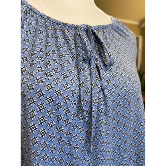 Croft & Barrow Womens Long Sleeve Blouse Medium Blue Floral Patterned - Picture 8 of 9